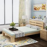 实木床儿童床成人床单人床双人床橡木质1.8 1.2米床简易床硬板床