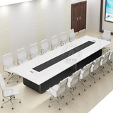 办公简约时尚现代白色烤漆大型会议桌长桌洽谈桌谈判桌办公桌新款