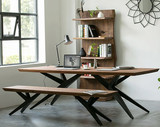美式家具实木餐桌椅组合北欧长方形创意复古做旧酒吧桌子餐厅饭桌