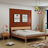 橡木实木中式双人床1.8米经济型单人1.5简约现代原木色宜家北欧床