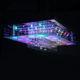 led水晶灯客厅灯长方形大气吸顶灯变色主卧室灯遥控温馨餐厅灯具