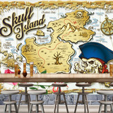 高清欧美海盗酒吧装饰画航海图客厅KTV餐厅咖啡厅大型壁画墙纸