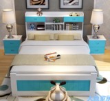 实木儿童床1.2米1.5米单人床男孩女孩公主床储物床1米组合书架床