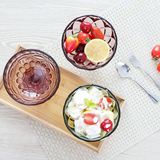 浮雕沙拉碗 欧式玻璃冰激凌杯家用甜品碗创意冰淇淋碗古典沙冰碗
