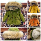原单外贸儿童棉服男童女童冬季外套中长款风衣羊羔绒棉袄韩版童装