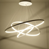 餐厅灯 led现代简约创意圆形三头亚克力吊灯遥控卧室室内灯具掉灯