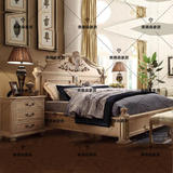 美式乡村1.8米实木床欧式1.5双人床法式复古做旧卧室高端实木婚床