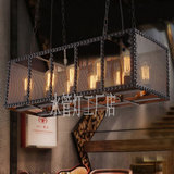 美式复古镂空个性创意服装店咖啡厅餐厅铁艺网格圆形长方形吊灯