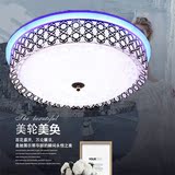 新款LED吸顶灯具 圆形水晶灯房间卧室灯大气变光现代简约阳台灯具