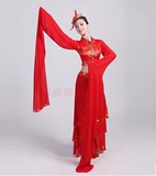 2016新款水袖舞服古典演出服装红色古装仙女舞蹈惊鸿舞舞台表演服
