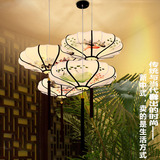 新中式吊灯正品现代中国风绘画布艺灯笼创意餐厅过道灯饰古典灯具