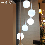 现代简约创意玻璃圆球形灯个性客厅卧室吧台复式楼单三头餐厅吊灯