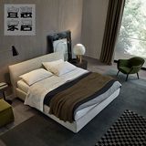 布艺床可拆洗布床1.5米北欧床简约现代小户型双人床储物软床定制