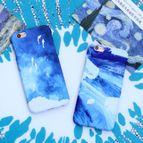 创意 海洋风暴苹果iphone6彩绘手机壳 6S磨砂保护套 plus硬壳油画