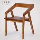 实木靠背椅子电脑椅办公椅组装简约现代中式带扶手餐椅宜家松木椅