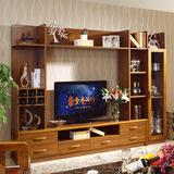 中式多功能客厅电视机柜 影视背景墙柜酒柜茶几组合套装 特价宜家