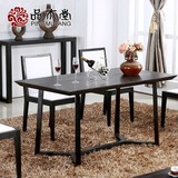 新中式长方形餐桌 现代简约饭桌餐厅家具定制 中式实木餐桌椅组合