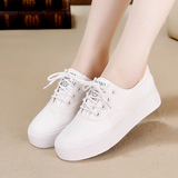 杜熙夏季韩版白色小白鞋单厚底松糕帆布鞋女学生百搭休闲球板鞋子