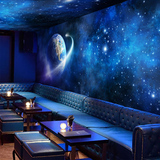 天花板星空大型壁画3d立体个性无缝壁纸主题房绝美银河系墙纸墙布