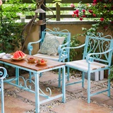 铁艺实木花园咖啡桌椅组合套件室户外露天阳台休闲田园庭院甜品店