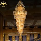 弗兰特欧式水晶吊灯复式楼别墅酒店旋转楼梯客厅简约现代长吊灯