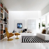 定制时尚欧式黑白条纹地毯客厅茶几沙发卧室床边手工腈纶满铺地毯