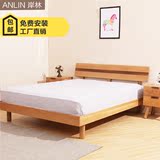 北欧全实木白橡木床1.8米1.5双人床床头柜组合家具现代简约宜家