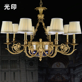 法式吊灯客厅卧室餐厅布艺灯具欧式奢华美式创意别墅宫廷全铜吊灯