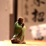 包邮哥窑创意开片陶瓷紫砂工艺品达摩悟禅菩提客厅家居茶艺小摆件