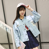 韩版春季薄款学生宽松长袖bf风棒球服外套女短款休闲百搭潮W539