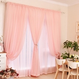 定制美式纯色窗帘成品白纱半遮光窗纱帘子客厅卧室飘窗落地窗特价