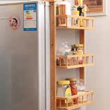 冰柜内架子置物架篮收纳架筐架子隔层架楠竹冰箱侧壁挂架厨房置物