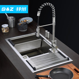 邦州时尚厨房304不锈钢手工水槽加厚台上下洗菜盆洗碗池双槽套餐