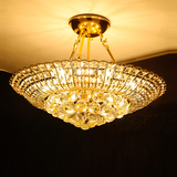 欧式奢华水晶灯吸顶灯半吸水晶灯圆形餐厅卧室LED水晶灯K9低楼层