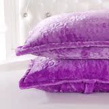 合雨珊瑚绒枕套加厚情侣枕头套保暖法兰绒双人枕头罩一对特价正品