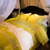 欧式宫廷公主四件套高档全棉样板间蕾丝奢华床上床单被套法式浪漫