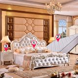欧式床实木法式床雕花田园公主床婚床双人床高箱床成套1.8米软包