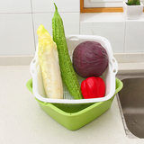 塑料滤水篮菜蓝碗碟洗碗沥水篮双层淘菜盆大号蔬菜厨房果蓝长方形