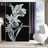 黑白灰玻璃马赛克电视背景墙拼花剪画玄关沙发客厅卫生间壁画装饰