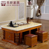 现代中式大理石功夫茶几办公简约欧式客厅实木欧式茶几茶桌椅组合