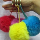 新款10CM兔毛毛球钥匙扣 冬季热卖 包包装饰精美挂件 服装装饰钥