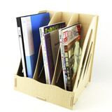 精品桌面收纳架办公杂志三联文件框置物架创意资料架学生书架木质