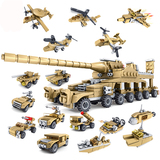 积木玩具儿童益智拼装我的世界军事模型拼插坦克6-8-10-12岁男孩