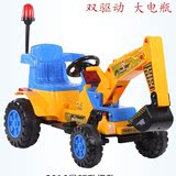 新品新品儿童玩具四轮可坐可骑大加厚电动挖掘机挖土机宝宝钩机充