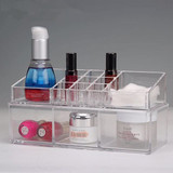 桌面杂物置物架透明化妆品收纳盒时尚饰品盒实用双层分类整理盒子