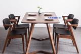 白橡木北欧餐桌椅简约现代纯实木饭桌子胡桃木色餐厅家具 特价