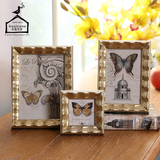 欧式复古相框 美式家居装饰品创意组合相框蝴蝶画框照片桌面摆台