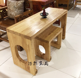 老榆木琴桌免漆实木桌子古琴桌仿古中式古琴桌凳小茶桌书画桌郑州