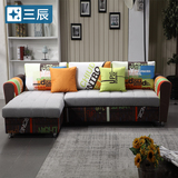 布艺沙发组合简约现代多功能储物沙发床小户型双人布艺沙发包邮