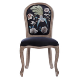 美式做旧复古实木餐椅橡木欧式布艺餐椅扇背椅软包靠背书房椅子